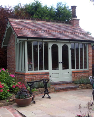 garden room bespoke timber doors and glazed windows  