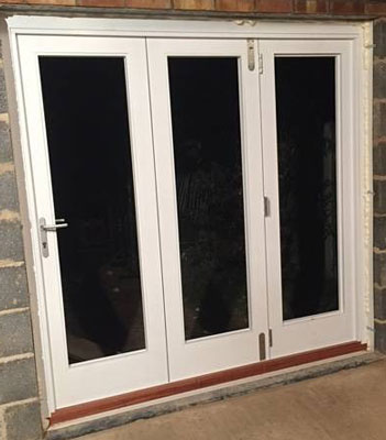 three leaf bifold doors timber installed  