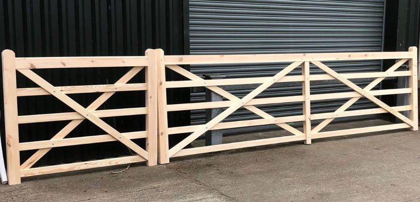 double five bar gate with offset opening