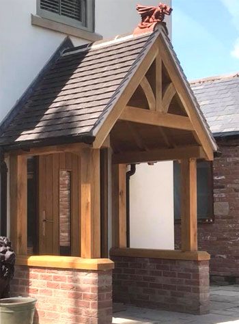 Bespoke joinery oak porch curves nottingham
