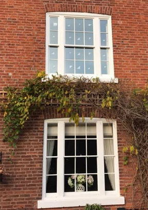 Heritage property multi pane timber sash windows