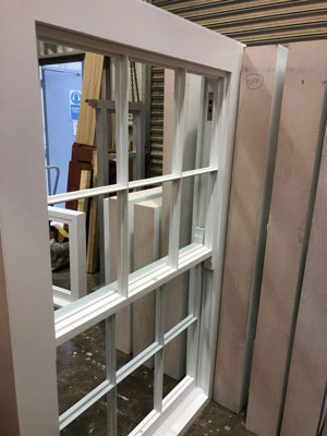 Timber sash multi pane windows ready for delivery